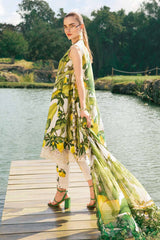 Maria B MPT-2503-A | White & Yellow (lemon)- Lawn Collection