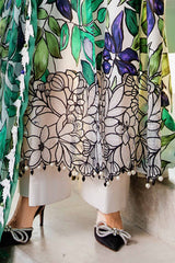 Maria B MPT-2505-A | White Base With Leave Print - Lawn Collection
