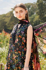 Maria B MPT-2511-B | Black Multicolor - Lawn Collection