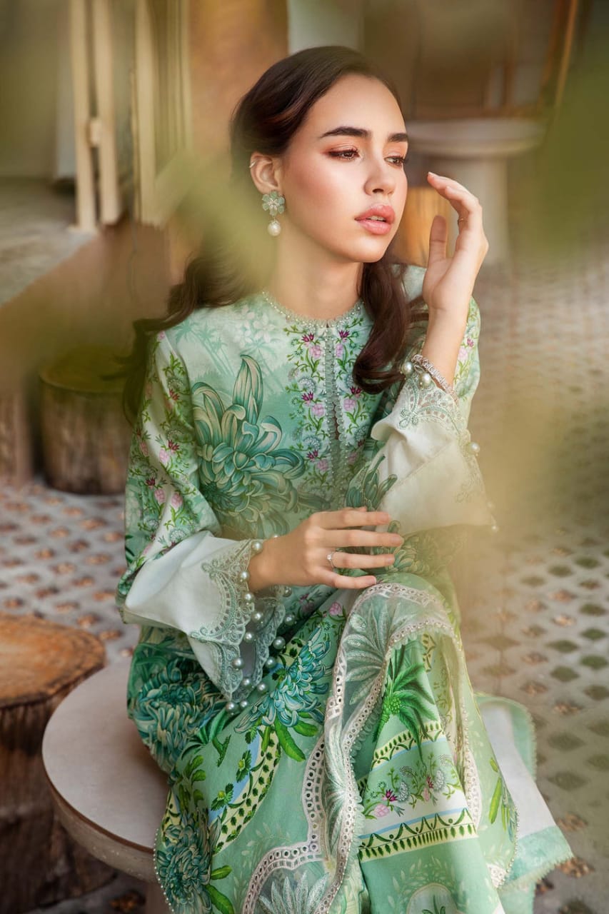 Maria B MPT-2514A | Green - Lawn Collection