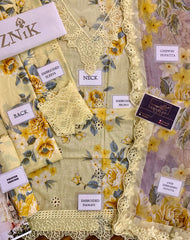 Iznik Digital Print Lawn Embroidery Chikankari New Arrival 3pc