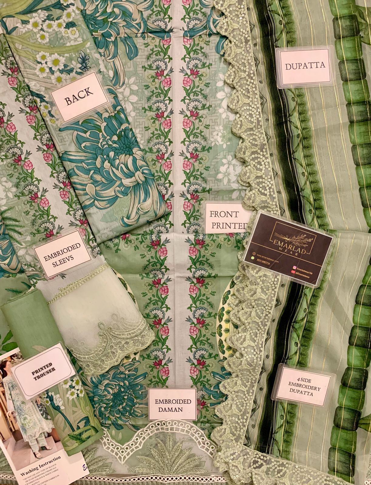 Maria B MPT-2514A | Green - Lawn Collection