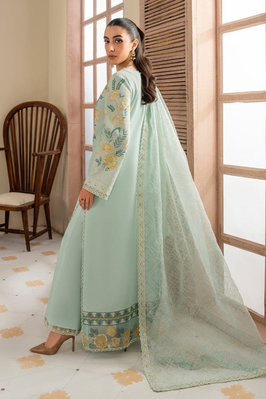 Maryum & Maria | Pista Green - Luxury Lawn Chikankari Collection