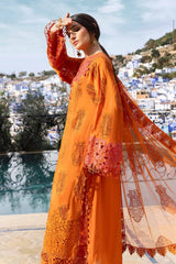 Maria B D-2505-B | Orange - Chikankari Collection