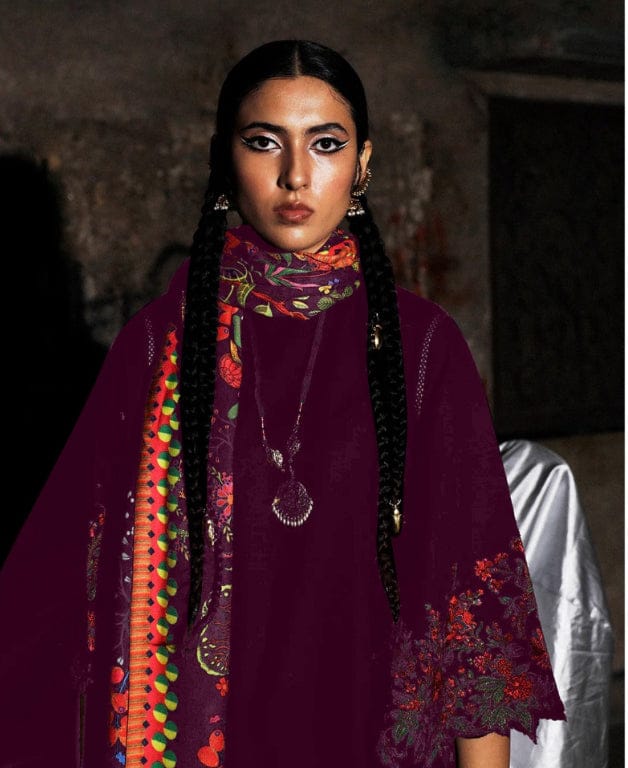 Jugnu | Purple - Chikankari Lawn Collection