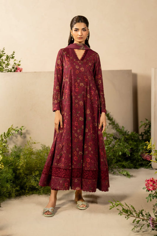 Iznik | Maroon - Chikankari Lawn Printed Collection