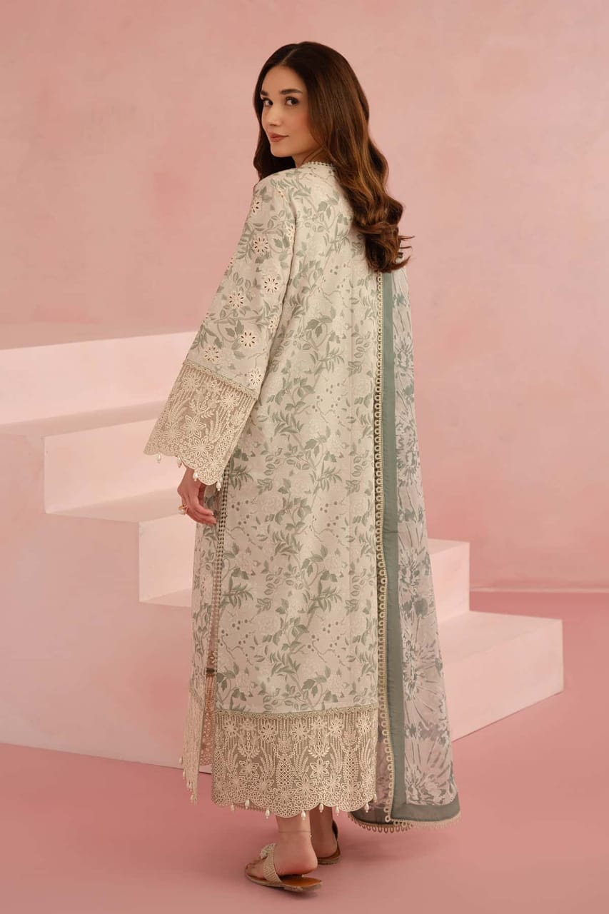 Afrozeh | Pistachio Green - Printed Lawn Chikankari Collection