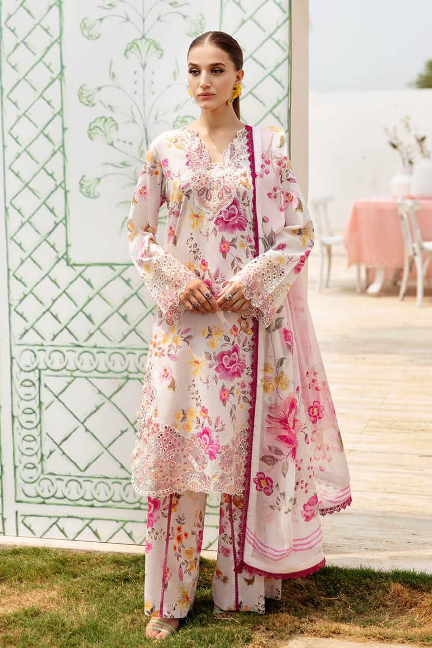 Ramsha | White Multi - Lawn Collection