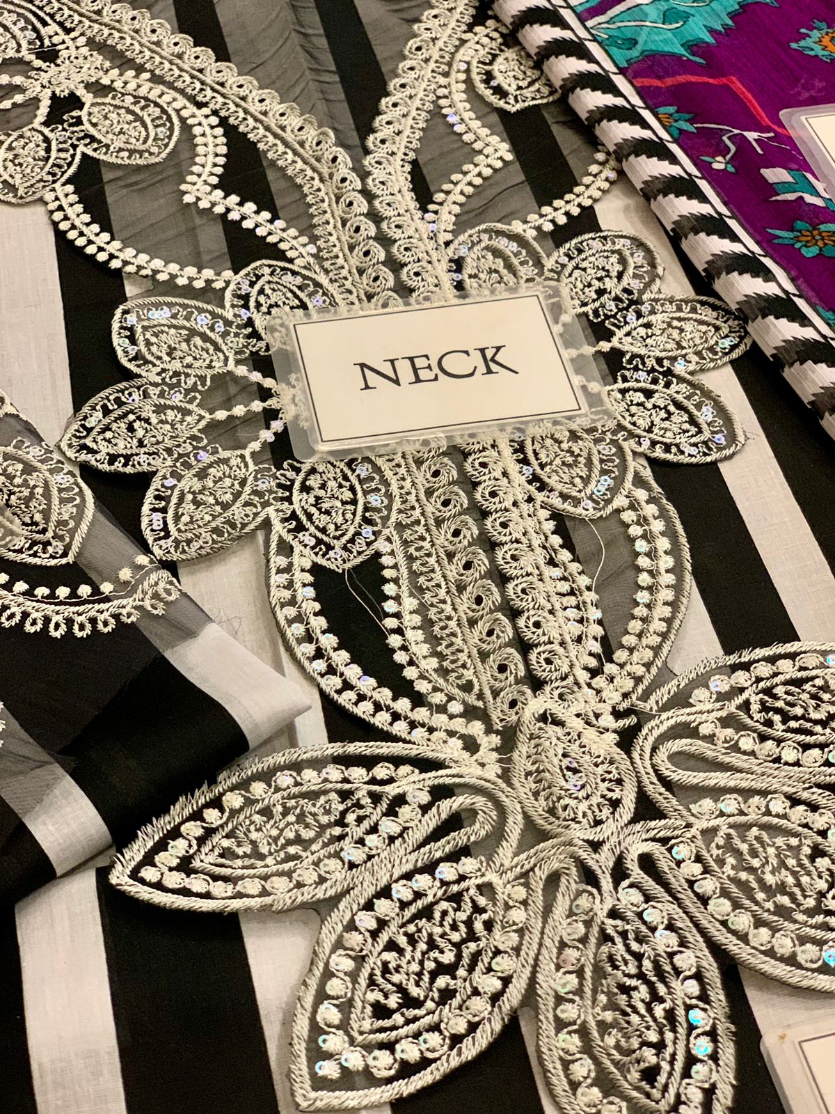 Maria B M-Print MPT-2609-B | Black & White Stripe  -  Lawn With Chiffon Dupatta Collection