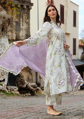 Image | Multi - Digital Printed Embroidered Lawn With Silk Dupatta
