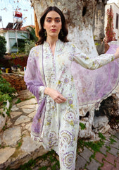 Image | Multi - Digital Printed Embroidered Lawn With Silk Dupatta