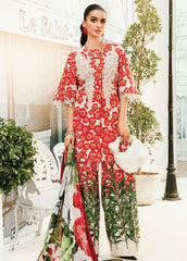 Maria B MPrint MPT-2606-B | Red & White (flower)- Lawn With Chiffon Dupatta Collection