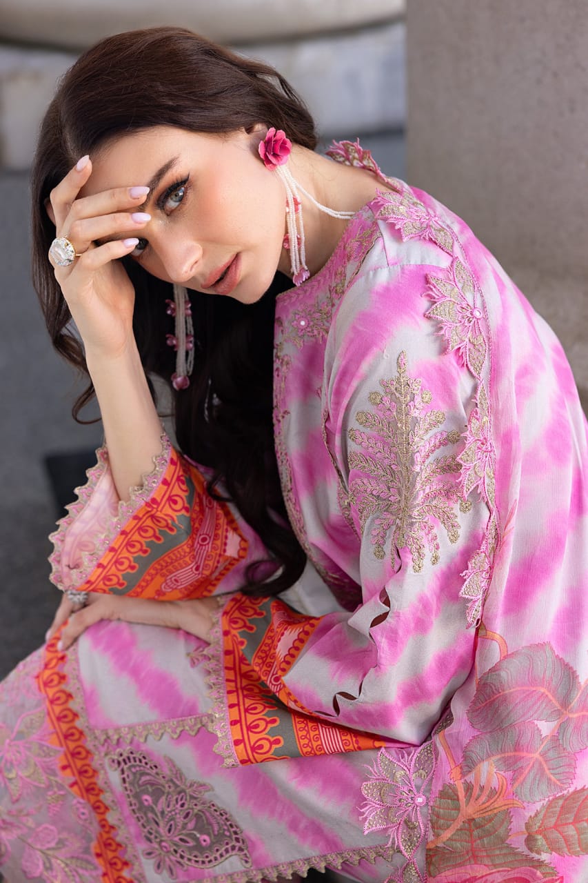 Charizma | Pink - Pure Lawn With Silk Dupatta