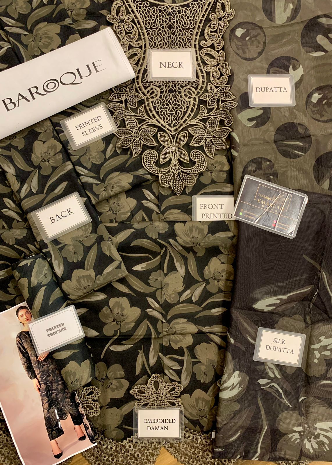 Iznik | Grey Brown - Embroidered Digital Printed Lawn Collection