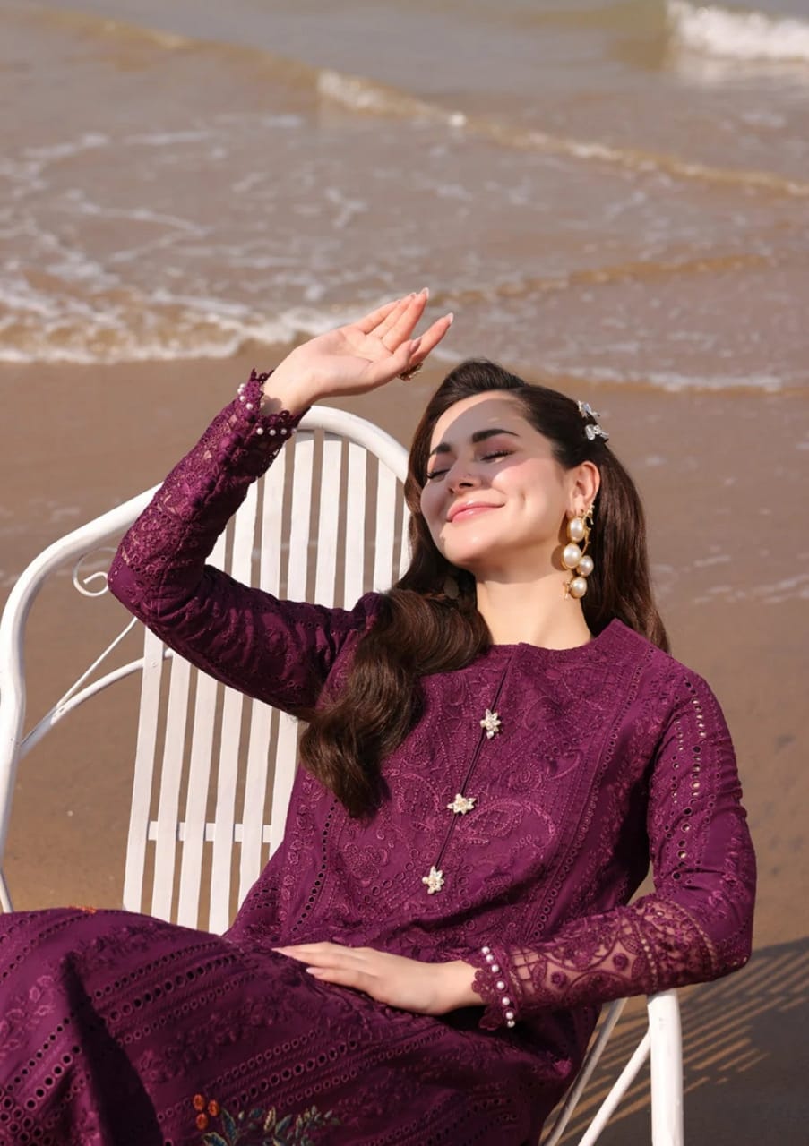 Bin Ilyas | Magenta - Cotton Chickenkari Collection