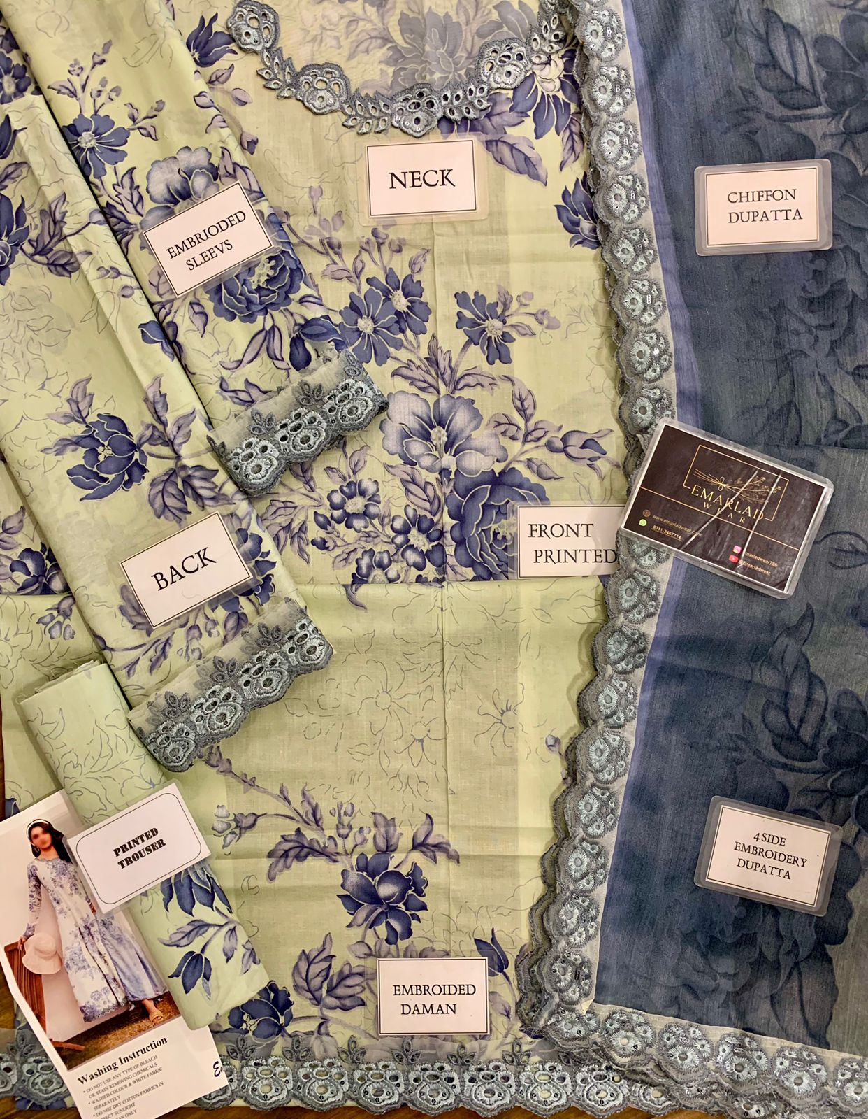 Iznik UE-392A | Aqua Green - Lawn Collection 2025