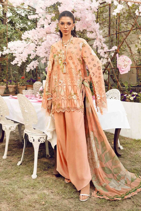 Maria B MPT-2602-A | Peach - Lawn Collection 2025