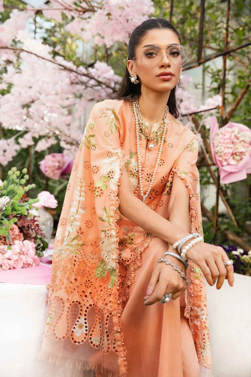 Maria B MPT-2602-A | Peach - Lawn Collection 2025