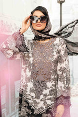 Maria B MPT-2608-B | Off White & Black - Lawn Collection