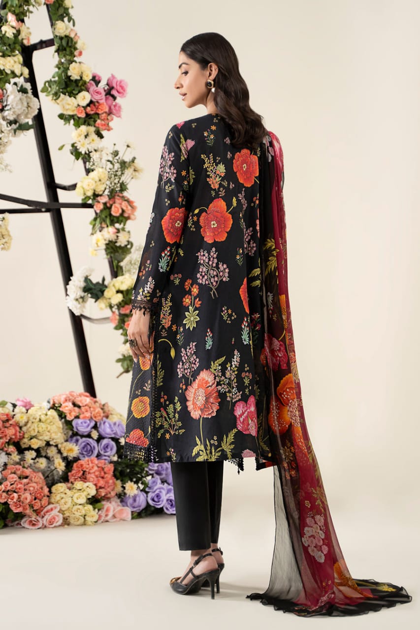 Maria B MPT-2607-B | Black - Lawn Collection