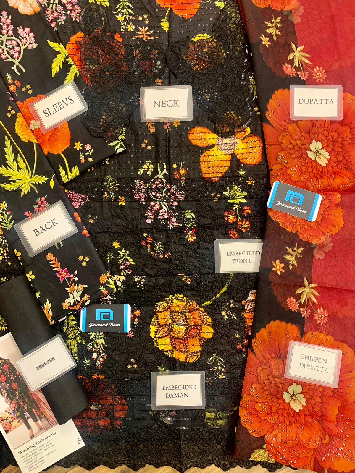 Maria B MPT-2607-B | Black - Lawn Collection