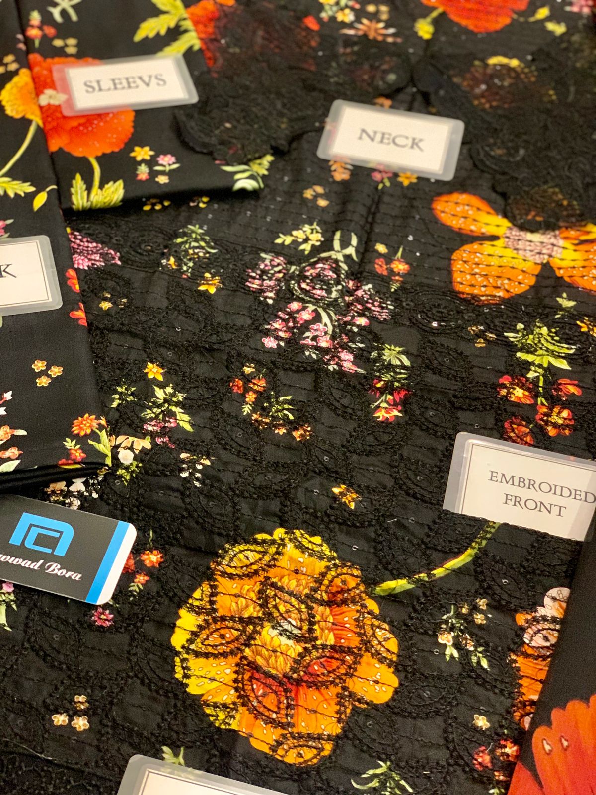 Maria B MPT-2607-B | Black - Lawn Collection