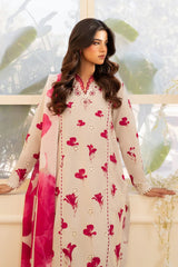 Iznik UE-443 | Skin-Red - Printed Chikankari Lawn Collection