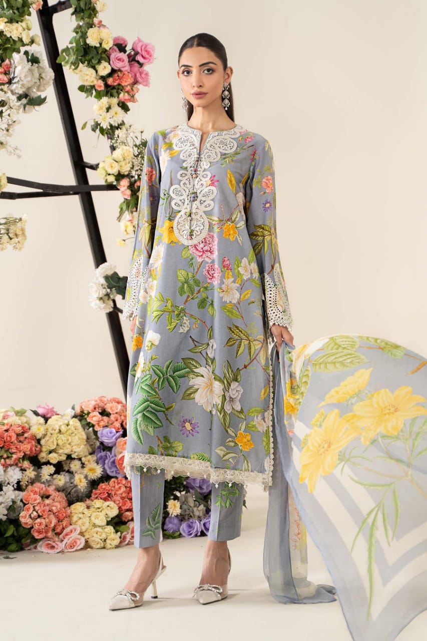Maria B MPS-2604-A | Grey - Printed Lawn Collection