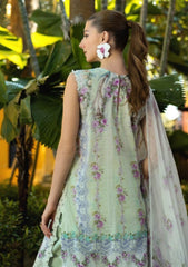 Elaf Premium Aria ETS-01A | Green - Printed Chikankari Collection