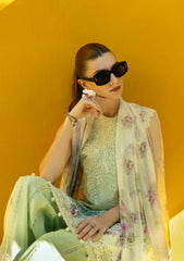 Elaf Premium Aria ETS-01A | Green - Printed Chikankari Collection
