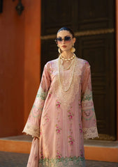 Elaf Premium Pink Petal ETS-01B | Peach - Printed Chikankari Collection