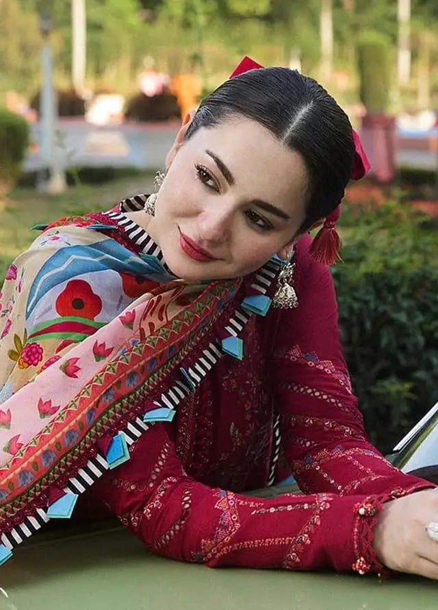 Hussain Rehar | Maroon - Luxury Lawn Collection
