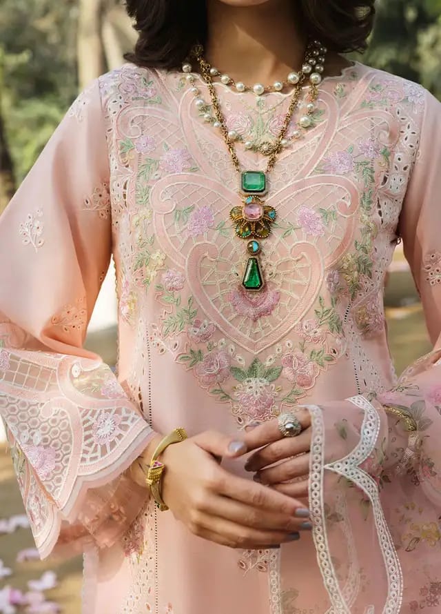 Sardinia | Peach - Cotton Chikankari Collection