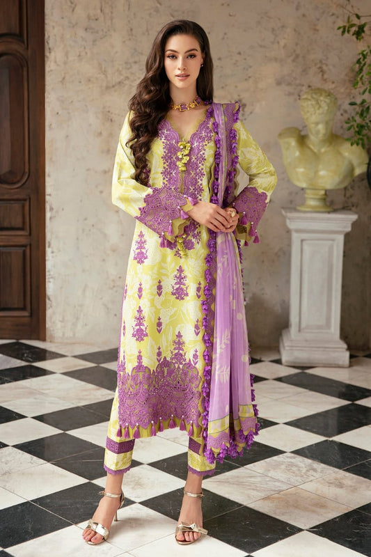Jade | Yellow & Pink Floral - Embroidered Luxury Lawn Collection