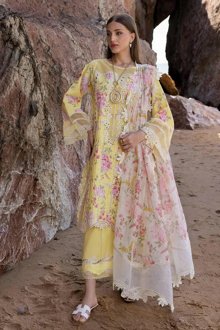 Crimon Who'S That Girl - D3 A | Yellow - Luxury Printed Lawn Collection