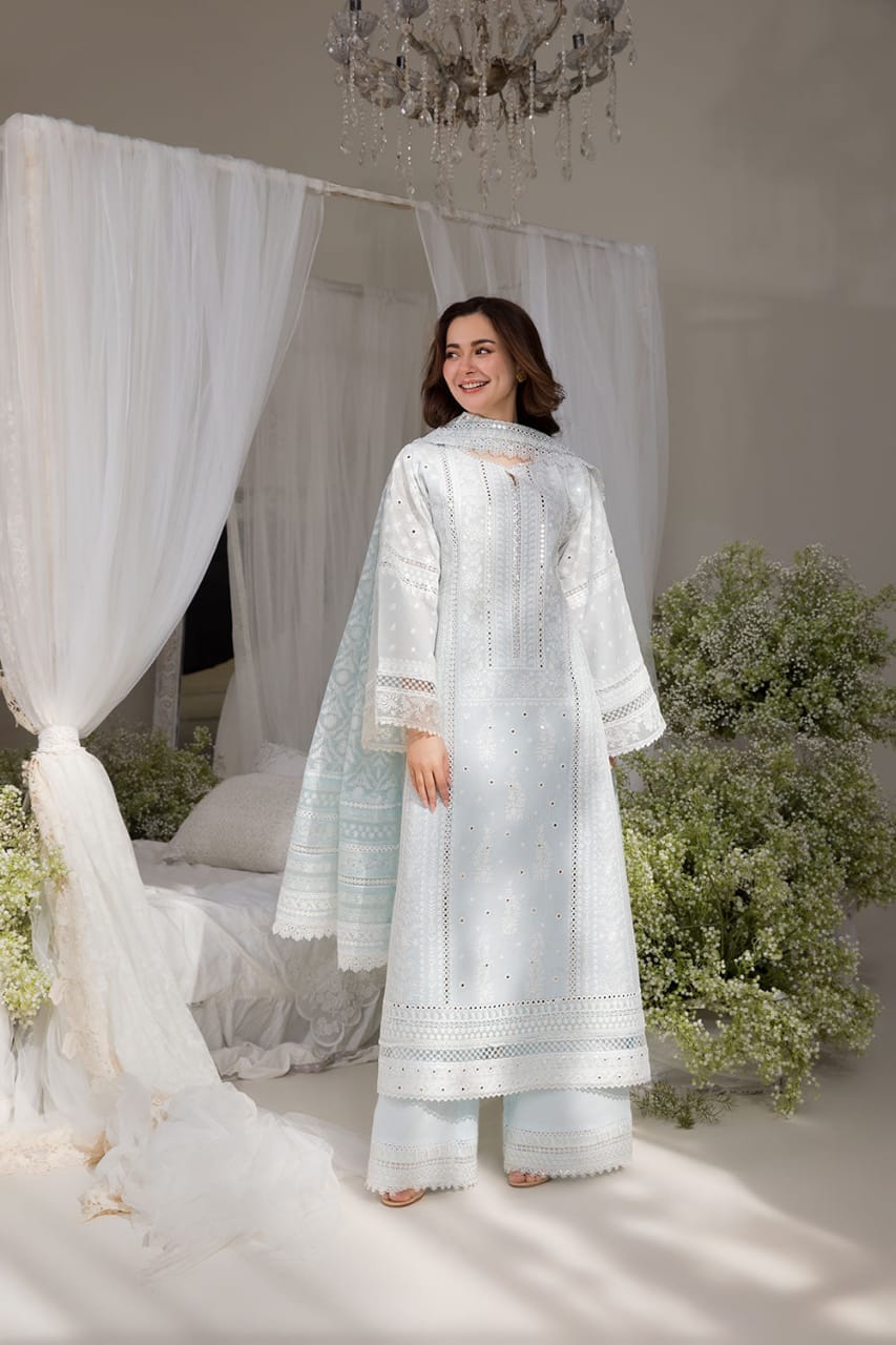 Sobia Nazir | Sky Blue - Cotton With 9mm Embroidered Collection