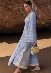 Crimson | Sky blue - Luxury Lawn Collection
