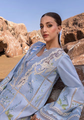 Crimson | Sky blue - Luxury Lawn Collection