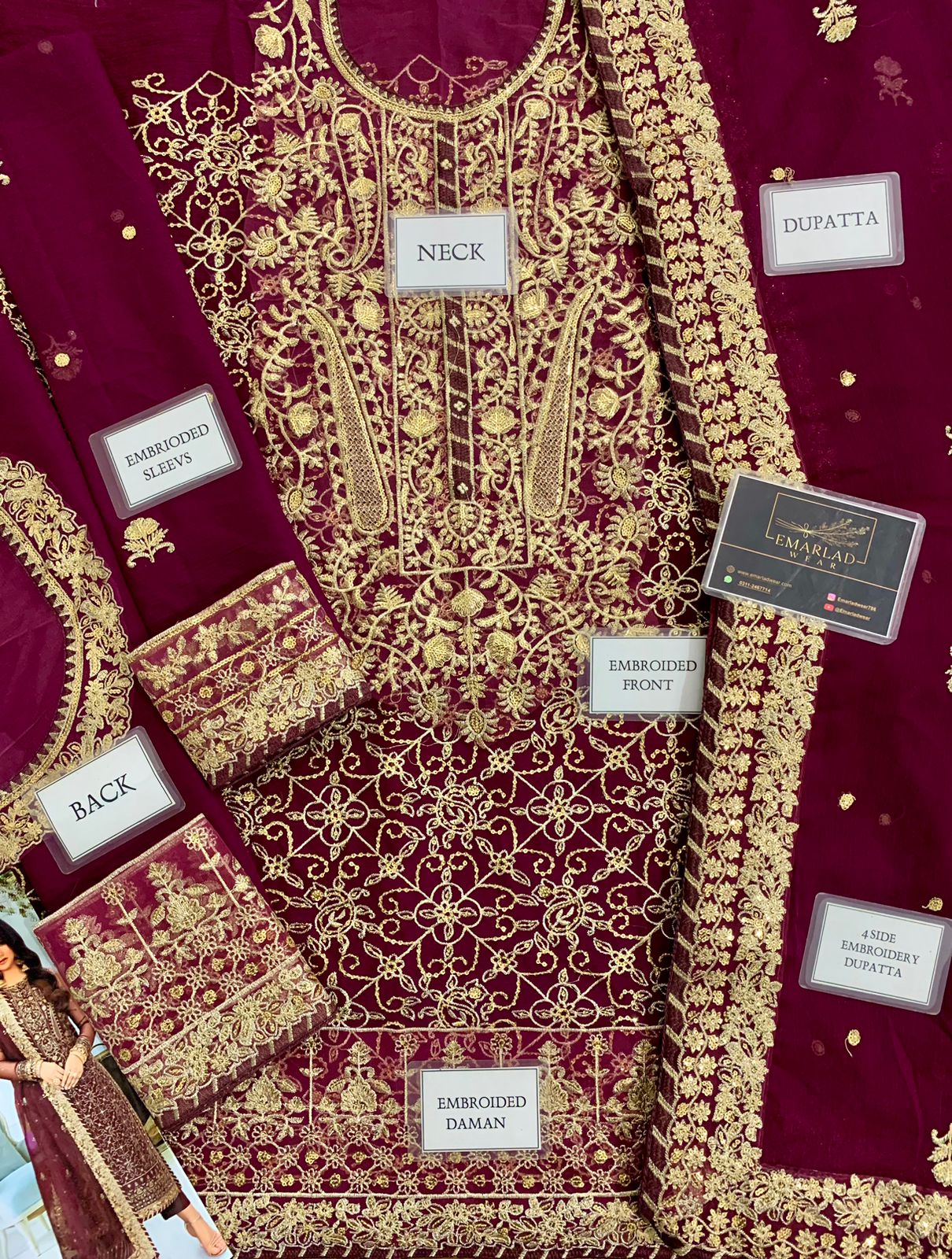 Asim Jofa | Maroon - Chiffon Collection