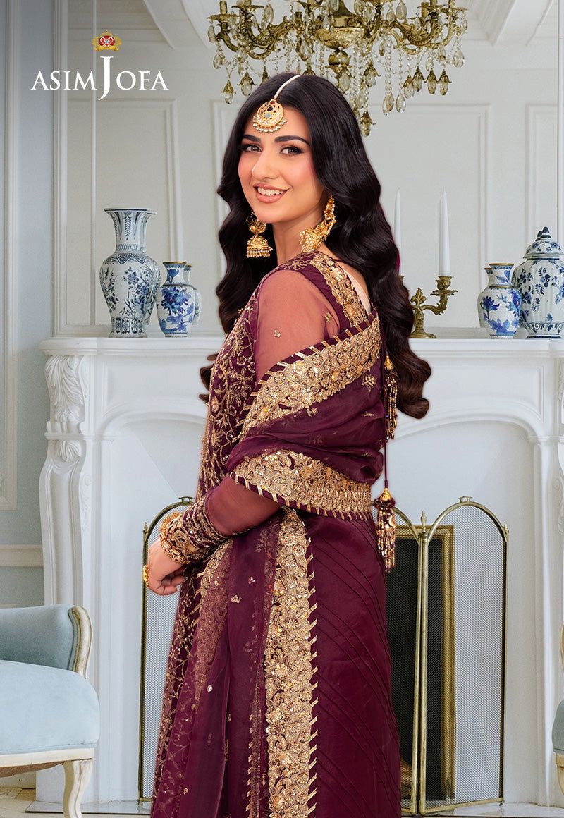 Asim Jofa | Maroon - Chiffon Collection