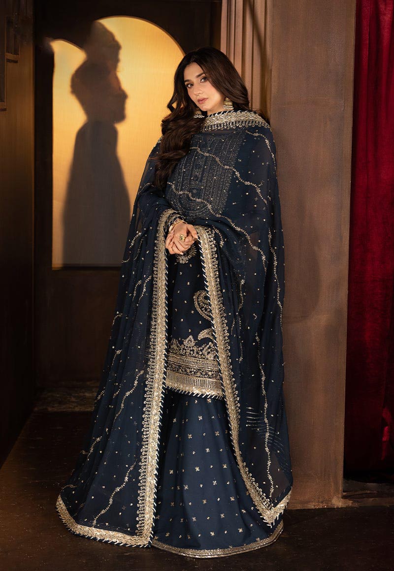 Asim Jofa | Navy Blue - Chiffon Embroidered Collection