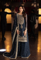 Asim Jofa | Navy Blue - Chiffon Embroidered Collection