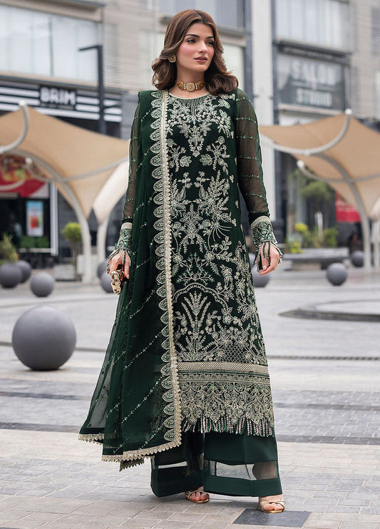 Ramsha | Dark Green - Chiffon Collection