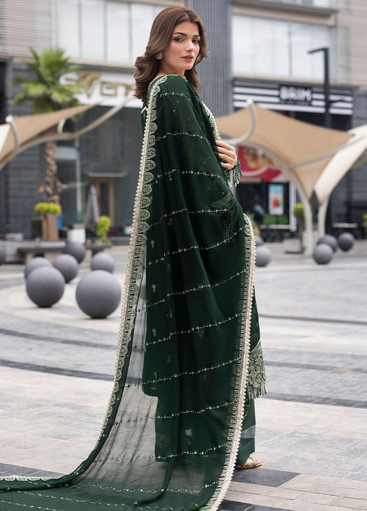 Ramsha | Dark Green - Chiffon Collection