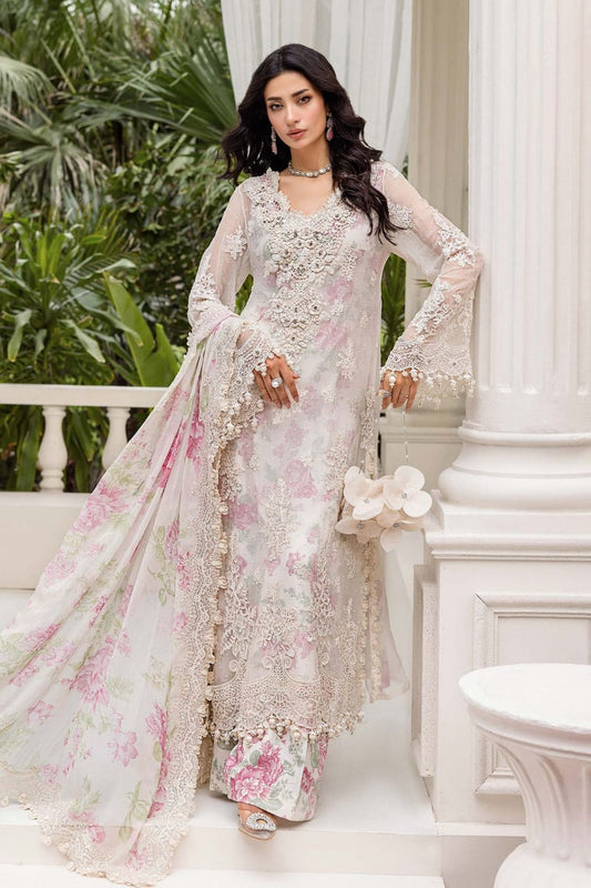 Maria B MPC-25-101 | White - Chiffon Collection