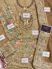 Maria B MCS-25-107 | Beige - Chiffon Collection
