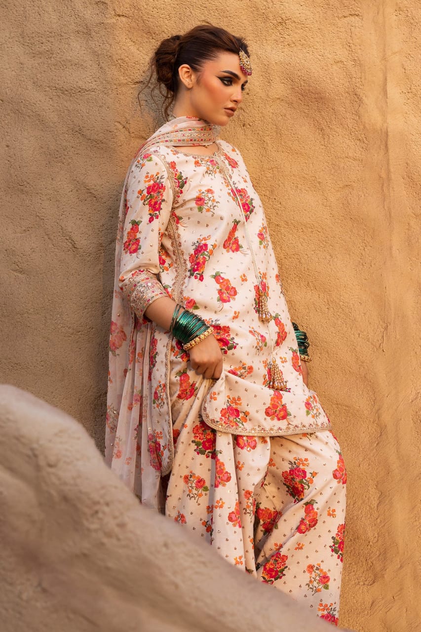 Charizma | White - Digital Printed Silk Collection
