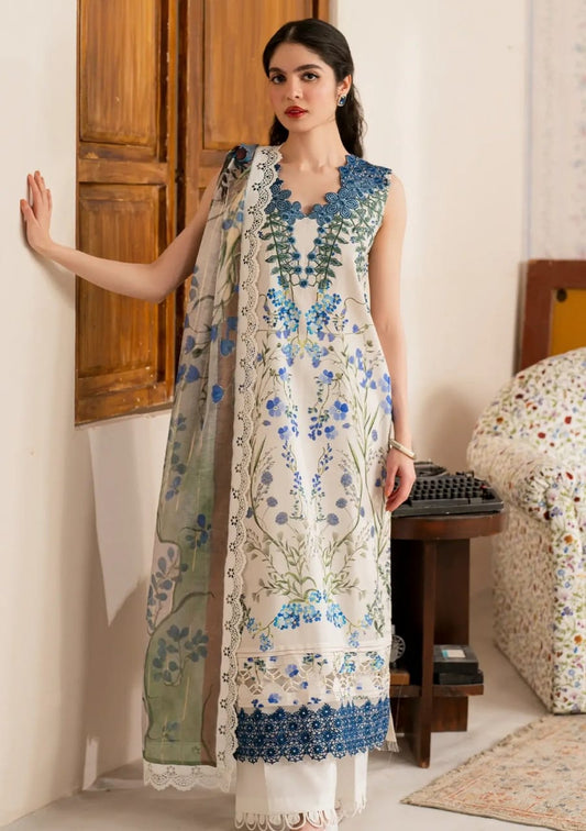 Asifa & Nabeel | White & Blue - Luxury Lawn Collection