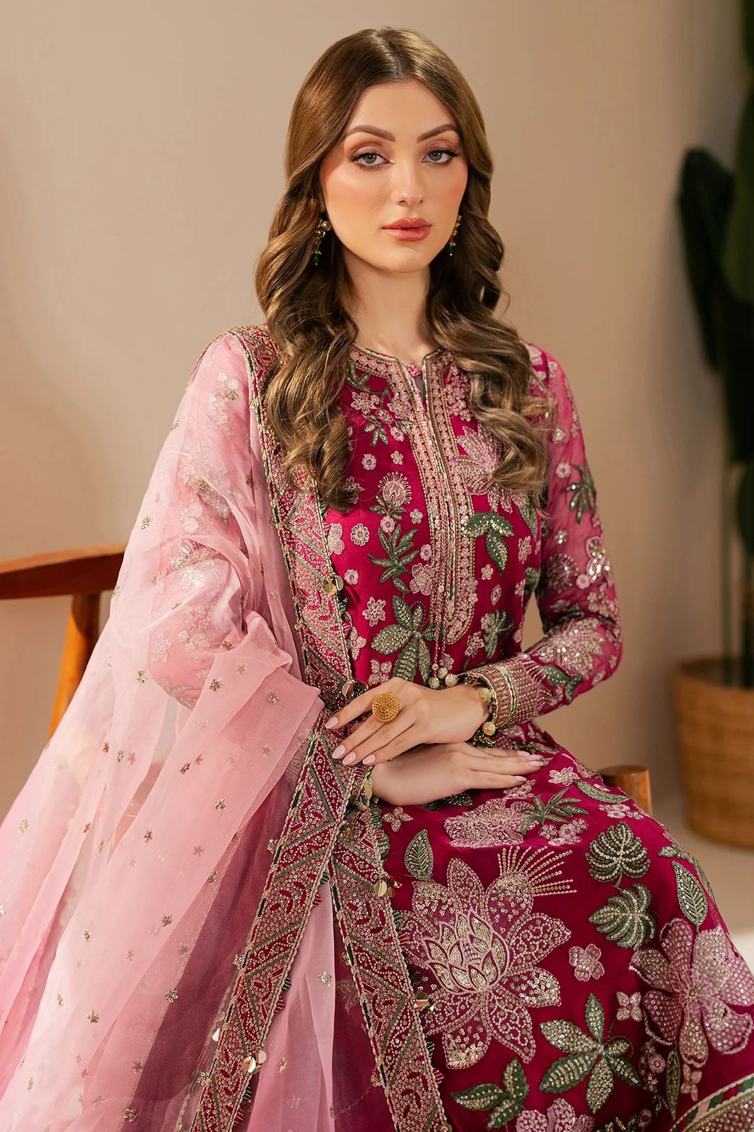 Jazmin | Shocking Pink - Semipure Chiffon Collection
