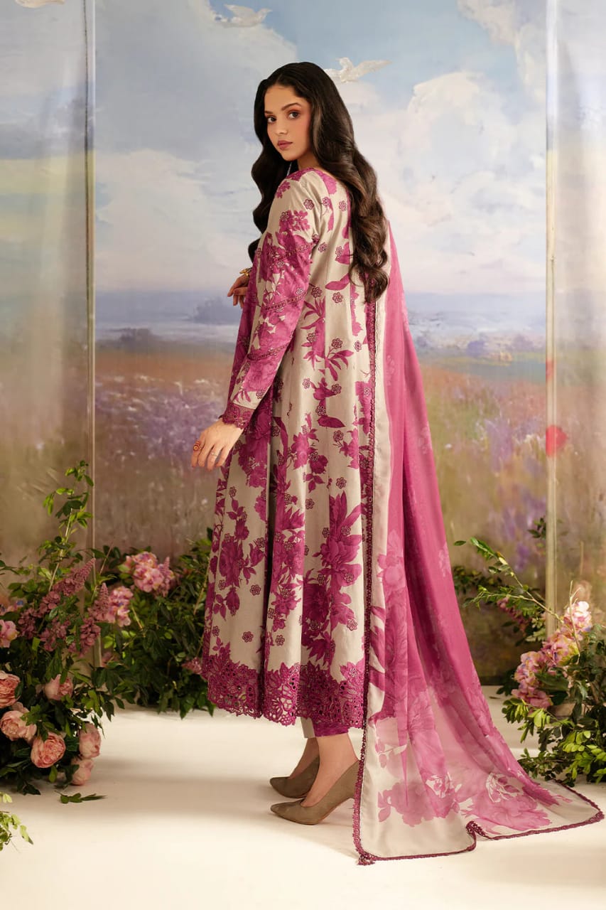 Iznik | Skin Maroon - Lawn Printed With Chikankari Collection